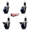 Service Caster 3.5'' Solid Poly Wheel Swivel 1-5/8'' Expanding Stem Caster Set 2 Brakes, 4PK SCC-EX20S3514-SPUS-2-PLB-2-158 - alternate 3